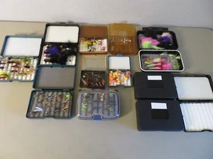 Huge Fly Fishing Flies Lot - Mixed Sizes - Colors And Types - Extra Boxes NICE! - Picture 1 of 13