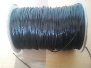 10 Metres Black Wax Cotton Cord 1.0 mm Macrame Cord, Jewellery Bracelet Necklace - Picture 1 of 3
