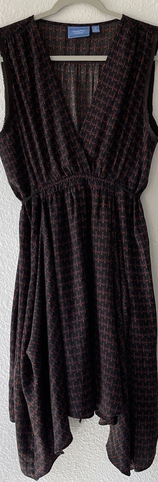 Vestido Simply Vera Wang con lazo trasero XL drapeado estampado sin mangas pañuelo dobladillo Foto 1 de 4