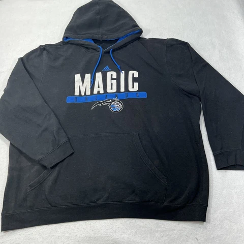 Adidas NBA Orlando Magic Men's XXL Fleece Hoodie Black Pullover Basketball Cover