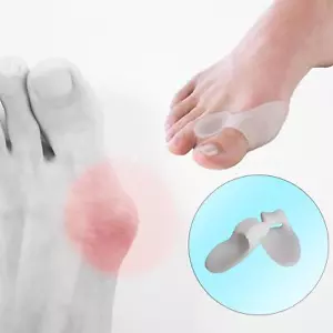 2 Silicone Gel Bunion Toe Protector Straightener Corrector Spreader Splint Pads - Picture 1 of 8