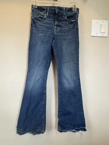 Gap Kids Girls Size 10 High Rise Flare Leg frayed edge Jean Denim - Picture 1 of 7