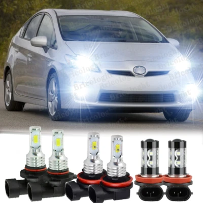 For Toyota Prius 2010-2015 6500K LED Headlight High Low + Fog Light Bulbs Combo - Image 1 of 4
