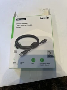 Belkin Boost^Charge USB-C Cable with Fast Connector And Strap 5 Feet Black - Picture 1 of 4