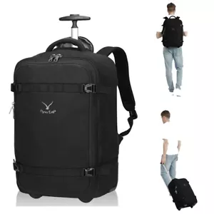 Hynes Eagle Rolling Wheeled Backpack Carry-On Softside Air Travel Luggage 42L - Picture 1 of 11