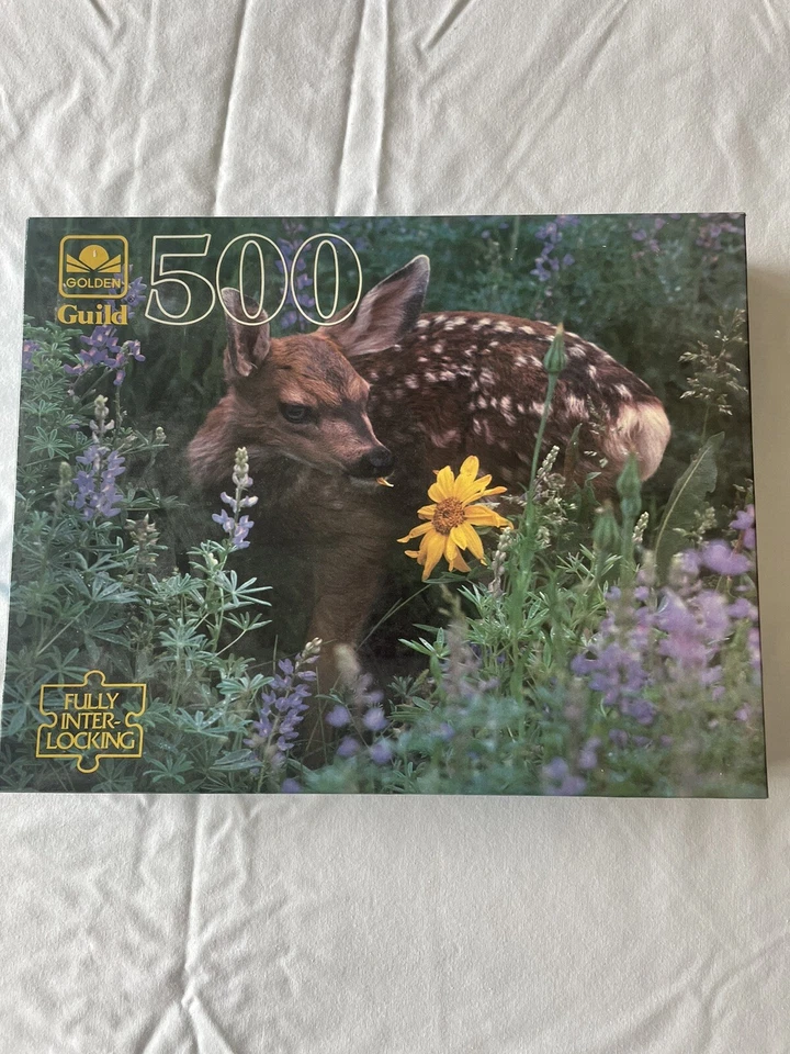 Golden Guild 500 Piece Jigsaw Puzzle Fully-Interlocking Deer/Fawn 15 1/2 x 18" - Image 1 of 1