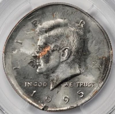 1995 PCGS MS64 Double Struck BS Struck In Copper Kennedy Half Dollar Mint Errors - Image 1 of 4