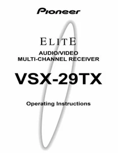 Pioneer VSX-29TX Receiver Bedienungsanleitung - Bild 1 von 1