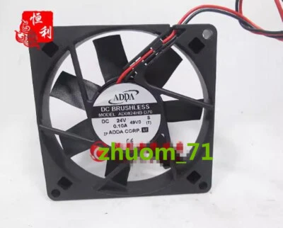 1PC ADDA AD0824HB-C70 24VDC 0.24A 2.88W 2-Pin 8cm cooling fan - Image 1 of 2