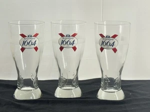 Kronenbourg 1664 Pint Gläser 3er Set Ideal für Hausbar oder Männerhöhle - Preloved - Bild 1 von 4