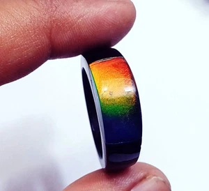 Aurora Opal mit schwarzem Onyx Ring 20,55 ct loser Edelstein mit gratis Geschenk - Bild 1 von 11