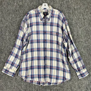 Chaps Ralph Lauren Shirt Mens XL White Plaid Western Southwestern Aztec Tribal - Picture 1 of 7