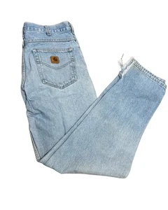 Late 90s Carhartt Jeans 36x34 Distressed Baggy Denim Workwear Skater VTG - Picture 1 of 12