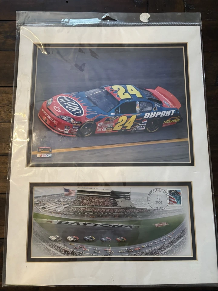 Foto y sello con matasellos de Jeff Gordon #24 NASCAR Daytona 2006 sellado mate Foto 1 de 1