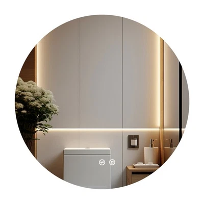 60cm Rund Badezimmerspiegel mit Licht 3 Lichtfarbe Energiesparend,Touchschalter - Bild 1 von 4