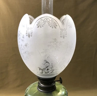 ancien globe de lampe à pétrole / huile cristal SAINT LOUIS no tulipe Baccarat - Photo 1/4