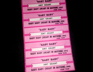 JUKEBOX STRIP (1) AMY GRANT Baby Baby/Baby Baby (Heart In Motion) 45 L@@K! - Picture 1 of 1