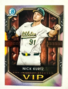 2025 Bowman Chrome Nick Kurtz Refractor Prospect RC #VIP-2 A's! - Picture 1 of 3