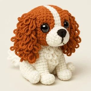 Cavalier King Charles Spaniel Perro Crochet Amigurumi Patrón Solo Perrito Mamá Mascota - Imagen 1 de 1