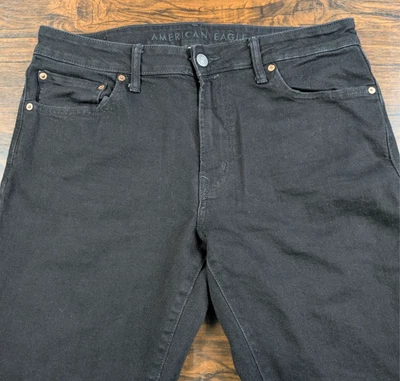 Pantalones de mezclilla AMERICAN EAGLE para hombre 36x32 (real 36x30) negros Airflex + atléticos ajustados Foto 1 de 4