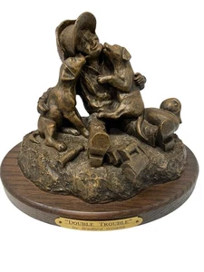 Vintage Bradford Williams Double Trouble Resin Sculpture RMEF Sculpture - Picture 1 of 8