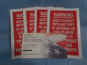 M151 A1 A2 Label Set of 4:Warning Death Antenna Kill - Picture 1 of 1