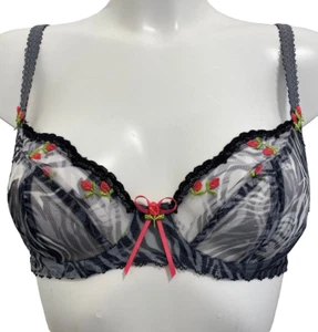 Sujetador Freya Tamsin Gris Estampado Animal 28D Con Aros Balcón Eur 60D Balconnette - Imagen 1 de 7