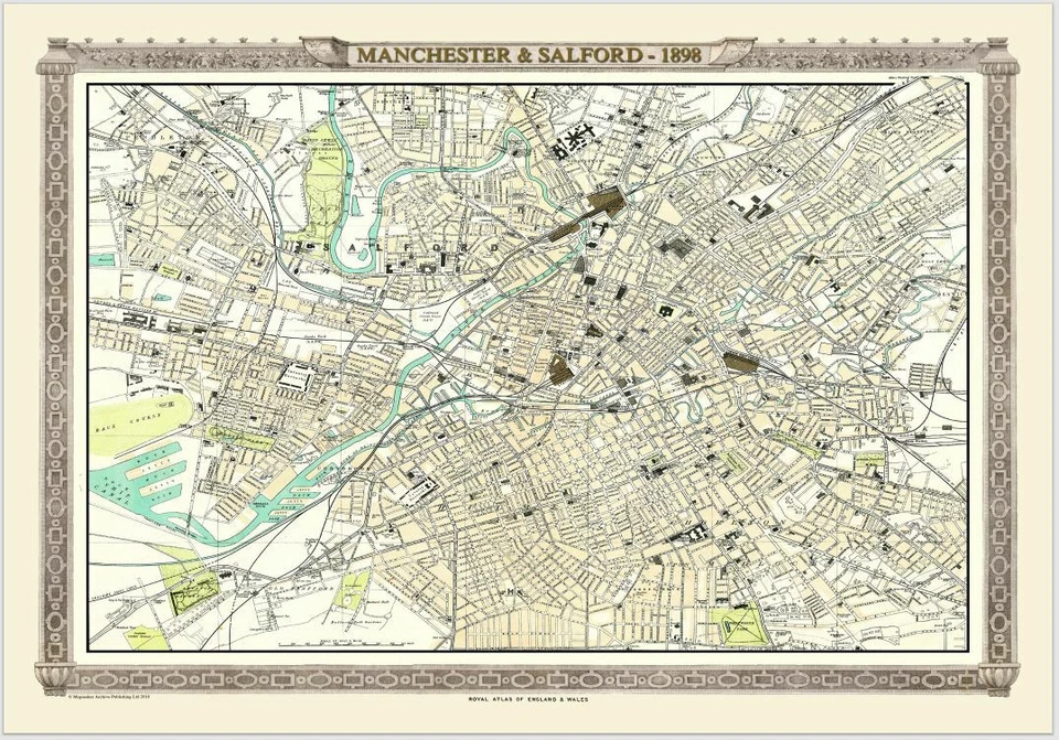 Manchester & Salford Royal Atlas Collection 1898 1000 Piece Jigsaw Puzzle - Image 1 of 1