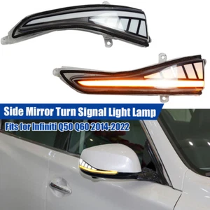 LED Side Mirror Indicator Turn Signal Light Lamp for Inifiniti Q50 13-22 Q60 Q70 - Picture 1 of 10