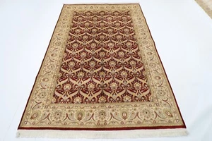6 x 8 ft Oriental Floral Red Area Rug Afghan Hand Knotted Veg dye Wool Rug - Picture 1 of 10