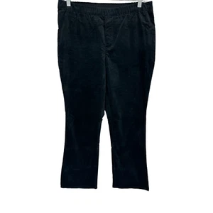 Isaac Mizrahi Women's Petite Velvet Full-Length Boot-cut Pants Black Size 6P - Picture 1 of 2