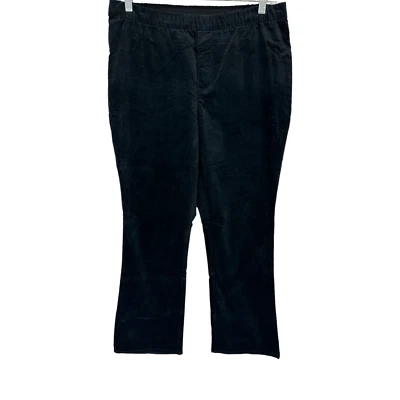 Pantalones para mujer Isaac Mizrahi Petite de terciopelo de longitud completa corte bota negros talla 6P Foto 1 de 2