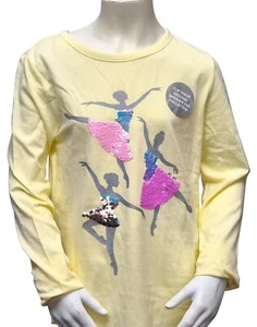 GAP Mädchen gelb Wende Pailletten Ballett Tänzerinnen Langarm T-Shirt UVP 16,99€ - Bild 1 von 6
