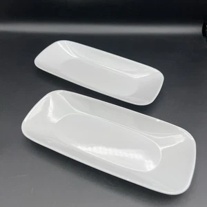 2 Corelle WINTER WEISS Vorspeisen Tablett Fisch Teller Maiskolben Sushi 10 x 4-5/8" - Bild 1 von 2