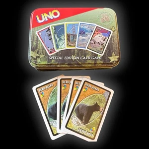 UNO National Parks Game Collectors Tin * EXCLUSIVE BEAR ALERT CARDS * Complete - Picture 1 of 4
