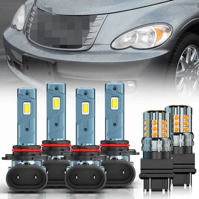 适用于克莱斯勒 PT Cruiser 2006 - 2010 LED 车头灯高/低+转向信号灯泡 — 第 1/4 张图片