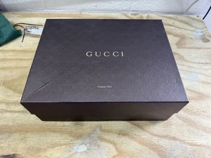 Authentische Gucci Schuhe Handtasche Box braun mit Gold Geschenk Aufbewahrung 11,5x14" Taschentuch LEER - Bild 1 von 5