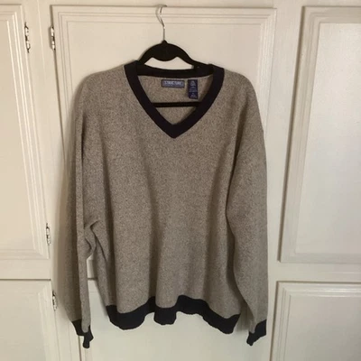 STRUCTURE V-Neck Long Sleeve 100% Lambs Wool Sweater Men's XL - Image 1 of 4