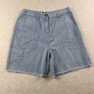 FRNCH Paris Shorts Womens Large Loose Fit High Waist Large Pockets Raw Hem - Picture 1 of 17