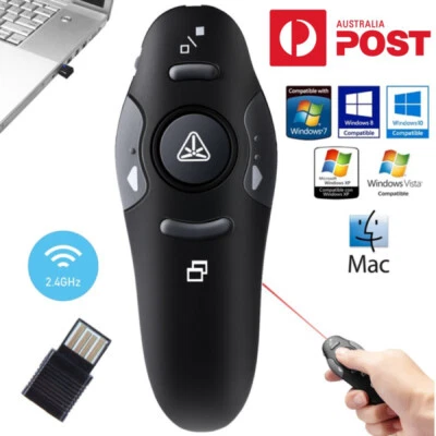 Wireless Presenter PowerPoint Mouse Clicker Laser Pointer Presentation Remote AU - image 1 of 4