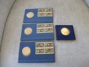 4 American Revolution Bicentennial Commemorative Medals George Washington - Picture 1 of 15