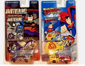 Warner Bros. DC Comics Superman and Batman Racecar Diecast 1:64 MINT NEW SEALED - Picture 1 of 3