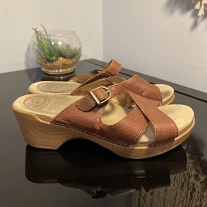 Dansko Women Shoe Sela Size 8 EUR 40 Brown Slide Sandal Leather Pre Owned - Picture 1 of 5