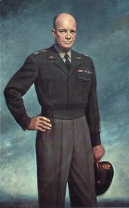 Dwight D Eisenhower General of the Army WWII Painting Thomas E Stephens Postcard - Picture 1 of 2