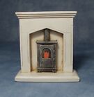 White Resin Fire Place Tumdee 1:12 Scale Dolls House Miniature Accessory DF705