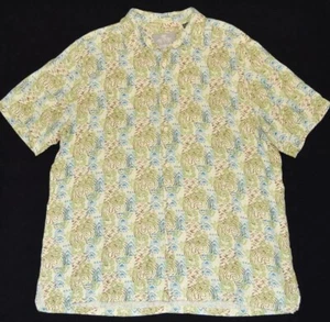 Mens Sz XL MARGARITAVILLE Tropical Hawaiian Button Shirt Casual Silk Linen - Picture 1 of 3