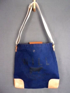 Will Leather Goods Canvas & Leather Tote Bag Navy Blue & Leather accents - Picture 1 of 10