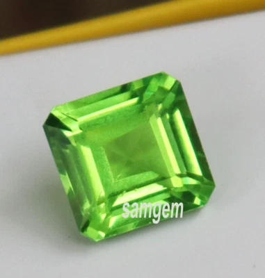 Natural Peridot Green Gemstone Color Radiant Shape Certified 9 Ct Halloween offe - Image 1 of 4