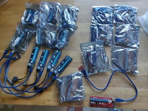 18 pcs PCIe Riser Card 1x zu 16x / USB / Mining Karte Adapter Board / SATA - Bild 1 von 1