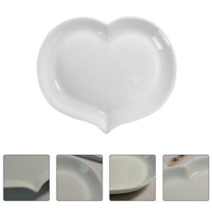 White Heart-Shaped Ceramic Plates for Sushi, Appetizers, and Desserts-LE